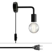 CREATIVE CABLES Spostaluce metal lamp with curved extension and 2-pole plug - with bulb