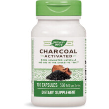 Витамины и БАДы для пищеварительной системы Nature's Way Charcoal Activated Активированный уголь 100 капсул