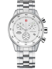 Женские наручные часы унисекс часы аналоговые круглые серебристые Swiss Military by Chrono
