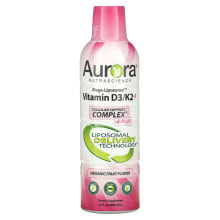 Витамин Д Aurora Nutrascience, Mega-Liposomal Vitamin D3+, витамин D3, органический фруктовый вкус, 9000 МЕ, 480 мл (16 жидк. унций)