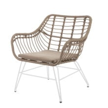 Garden chair Ariki 65 x 62 x 76 cm synthetic rattan Steel White