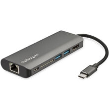 StarTech.com DKT30CSDHPD3 док-станция для ноутбука Проводная USB 3.2 Gen 1 (3.1 Gen 1) Type-C Черный, Серый