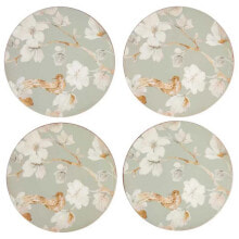 CREATIVE TOPS Duck Egg Floral Premium Pack Of 4 Round Coasters