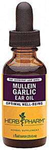 Чеснок Herb Pharm Mullein Garlic Ear Oil Optimal Well-Being -- Чесночное Ушное Масло --30 мл