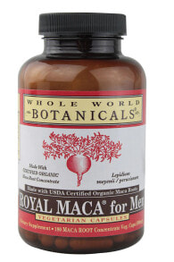 Витамины и БАДы для укрепления иммунитета Whole World Botanicals Royal Maca for Men Королевская мака для мужчин, желатинизированная 500 мг 180 вегетарианских капсул