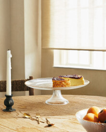 Glass serving dish with stand