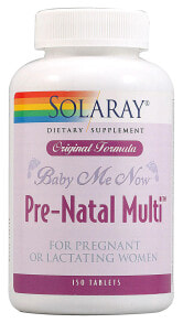 Витаминно-минеральные комплексы solaray Baby Me Now Pre-Natal Multi витаминно-минеральный комплекс для беременных и кормящих женщин, 150 таблеток