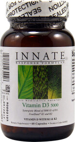 Витамин D Innate Response Formulas Vitamin D3  2 Комплекс с витаминами D-3, K и K1 5000 МЕ 125 мкг 60 капсул