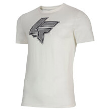 Мужские спортивные футболки мужская футболка спортивная  белая с логотипом на груди для бега 4F TSM010