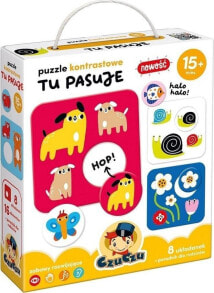 Купить развивающие и обучающие игрушки Bright Junior Media: Bright Junior Media CzuCzu Puzzle kontrastowe Tu pasuje