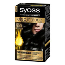 Permanent Dye Syoss Olio Intense Ammonia-free Nº 1,10 Black Intense