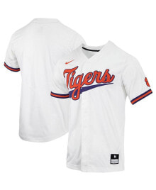 Nike men's White Clemson Tigers Replica Full-Button Baseball Jersey