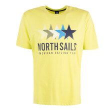 Мужские футболки Мужская футболка повседневная  желтая с надписями принт звезды North Sails T-shirt