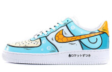 【定制球鞋】 Nike Air Force 1 Low 野鹤制造 空军一号 动漫定制 杰尼龟 二次元 宝可梦 立体尾巴 低帮 板鞋 男款 蓝棕 / Кроссовки Nike Air Force CW2288-111