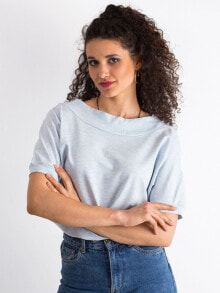 Женские футболки Женская футболка Factory Price свободный крой, короткий рукав на манжете, вырез лодочка с открытым плечом