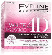 Nachtcreme für das Gesicht - Eveline Cosmetics White Prestige 4D Whitening & Regenetating Night Cream