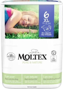 Купить детские подгузники и средства гигиены Moltex: Windeln Pure & Nature Gr. 6 XL (13-18 kg), 21 St