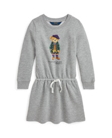 Купить детские платья и сарафаны для девочек Polo Ralph Lauren: Toddler And Little Girls Polo Bear Fleece Dress