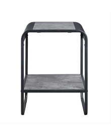 Simplie Fun raziela End Table, Concrete Gray & Black Finish