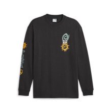 Puma Downtown Graphic Long Sleeve Sweatshirt Mens Black 62127101