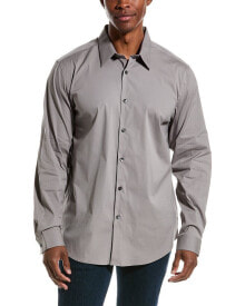 Купить мужские футболки Theory: Theory Sylvain Wealth Woven Shirt Men's Grey Xxl