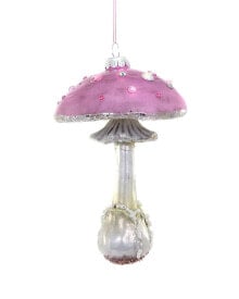 Cody Foster & Co. Frostfield Mushroom Large Pink Ornament Multicolor