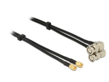 Комплектующие для телекоммуникационных шкафов и стоек deLOCK 10m, SMA/BNC коаксиальный кабель 2 x SMA 2 x BNC RG-58 A/U Черный 12472