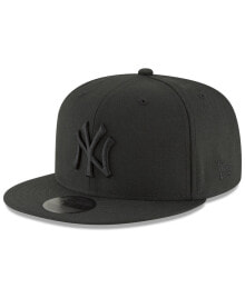 Мужская бейсболка черная бейсбольная с логотипом и с прямым козырьком New Era New York Yankees Blackout 59FIFTY Fitted Cap