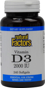 Витамин D natural Factors Vitamin D3 Витамин D3 - 2000 МЕ - 240 гелевых капсул