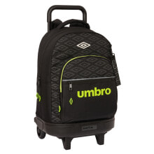 School Rucksack with Wheels Umbro Lima Black 33 X 45 X 22 cm