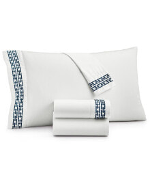 Hotel Collection chain Links Embroidered 100% Pima Cotton 4-Pc. Sheet Set, California King, Created for Macy's