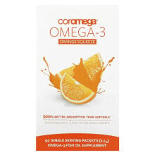 Рыбий жир и Омега 3, 6, 9 coromega, омега-3 со вкусом апельсина, 90 пакетиков, 2,5 г каждый
