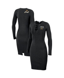 WEAR by Erin Andrews women's Black Boston Bruins Lace-Up Dress