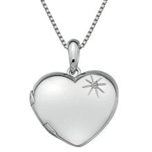 Ювелирные колье silver necklace Hot Diamonds DP495 Memoirs Heart Locket