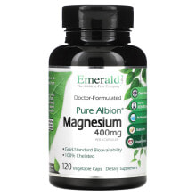 Pure Albion Magnesium, 100 mg, 120 Vegetable Caps