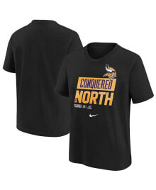 Youth Boys Black Minnesota Vikings 2022 NFC North Division Champions Locker Room Trophy Collection T-shirt