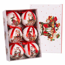 Christmas Baubles Red Multicolour Paper Polyfoam 7,5 x 7,5 x 7,5 cm (6 Units)