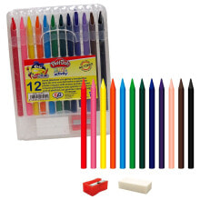 PLAY-DOH 12 Erasable Color Crayons With Eraser And Sharpener