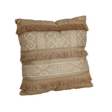 Cushion Romimex Brown With tassles 45 x 10 x 45 cm