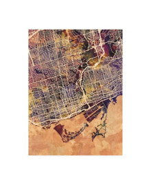 Trademark Global michael Tompsett Toronto Street Map Color II Canvas Art - 19.5