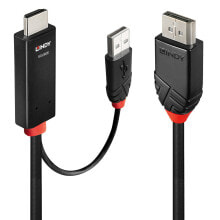 Lindy 41498 видео кабель адаптер 1 m HDMI + USB Type-A DisplayPort Черный