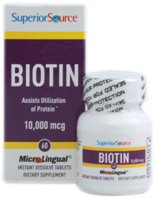Витамины группы В superior Source Biotin  Биотин 10000 мкг 60 быстрорастворимых таблеткок