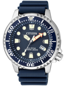 Мужские наручные часы с ремешком мужские наручные часы с синим силиконовым ремешком Citizen Eco-Drive BN0151-17L Eco-Drive Promaster Sea 44mm 200M