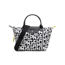 Купить женские сумки Longchamp: Сумка женская черно-белая LONGCHAMP Le Pliage 26 1512412067