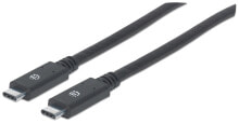 Компьютерные разъемы и переходники Manhattan 354905 USB кабель 2 m 3.2 Gen 1 (3.1 Gen 1) USB C Черный