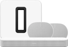 Купить домашние кинотеатры Sonos: Sonos Beam Gen2 White + 2x Era 300 White + Sub G3 White