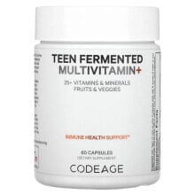 Codeage, Ферментированный мультивитаминный комплекс для подростков, 25+ витаминов, минералы, 60 капсул