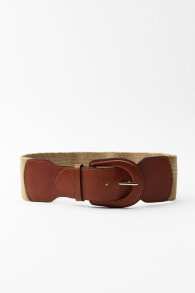 Contrast leather belt
