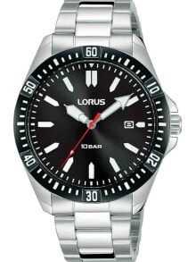 Аналоговые мужские наручные часы с серебряным браслетом Lorus RH935MX9 mens 40mm 10ATM