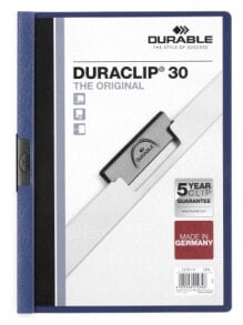 Полки и панели для инструментов durable Duraclip 30 обложка с зажимом ПВХ Синий, Прозрачный 220007